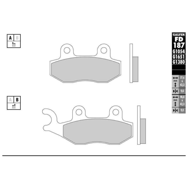 GALFER Bremsbelag Galfer Semi-Metal (Paar)