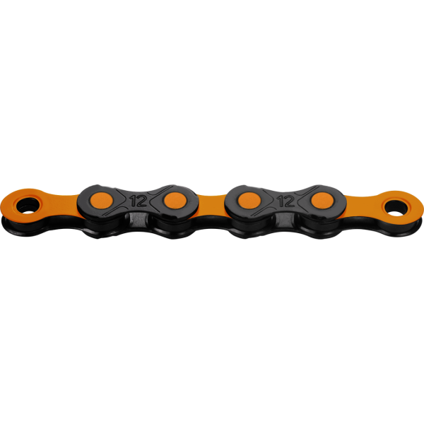 Kette, X12 DLC, black/orange, Waxed, 126 Glieder