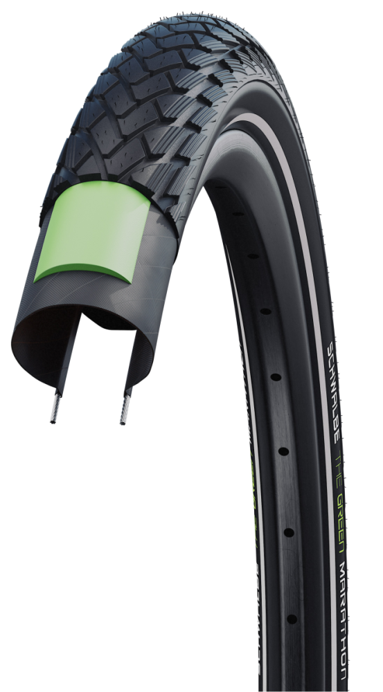 Schwalbe Pneu Green Marathon 700x38C GG Starr mit Reflexstreifen black